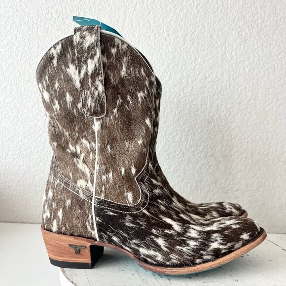 Lane Plain Jane COWPOKE Womens Cowhide Boots 9.5 Cowboy Western Cowgirl Bootie - Picture 2 of 12